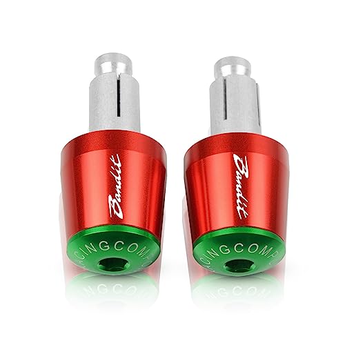 7/8 "22mm Motorrad Lenker Griffe Enden Griff Bar Kappe End Stecker Für Suzuki GSF 250 400 1200 1250 600 600S 650 650S 650N BANDIT(Red -Green) von WestCH