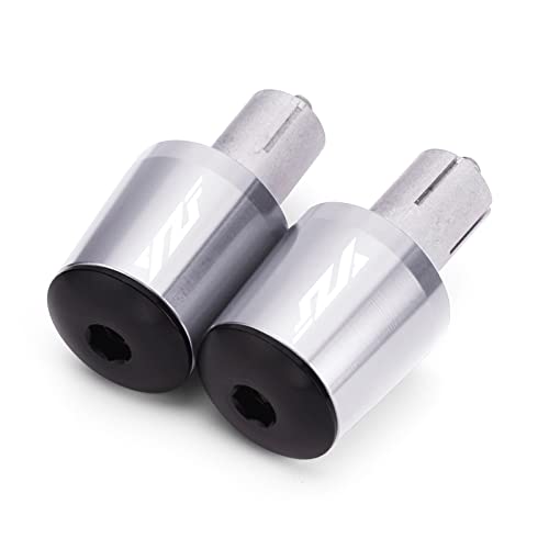 CNC Motorrad Lenkerende 7/8" 22mm Lenkerenden Stecker Kappen Für YZF R3 R25 R6 R1 R125 250 YZFR3 YZFR6 YZFR1 YZFR125(Silver) von WestCH