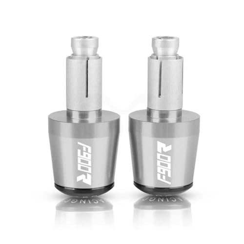 Für BMW F900R 2020-2023 Motorrad Griff Bar End Gewicht Lenker Griffe Anti Silder Stecker Kappen F900 900R 2022 2021 F 900 R(Silver Black) von WestCH