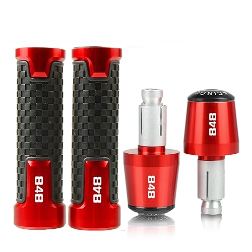 Für DUCATI 848 EVO 2007 2008 2009 2010 2011 2012 2013 848 Hand Motorrad CNC Aluminium Zubehör Lenker Griff Griffe Enden(Red Red) von WestCH