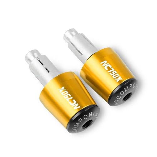 Für NC750X NC 750 X NC750 X 2014 2015 2016 2017 2018 7/8'' 22mm Motorrad Griff Enden Griffe Bar Hand Lenker End Kappe(Gold-Black) von WestCH