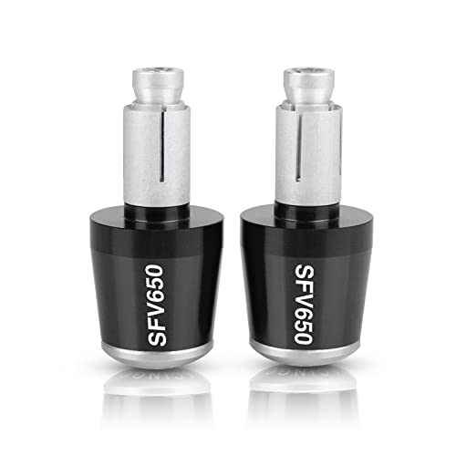 Für Suzuki Gladius 650 SFV650 GLADIUS 2009-2015 2010-2013 2011 Motorrad 7/8 "22 MM Lenker Handgriffe Griff Bar End Kappe(Black-silver) von WestCH