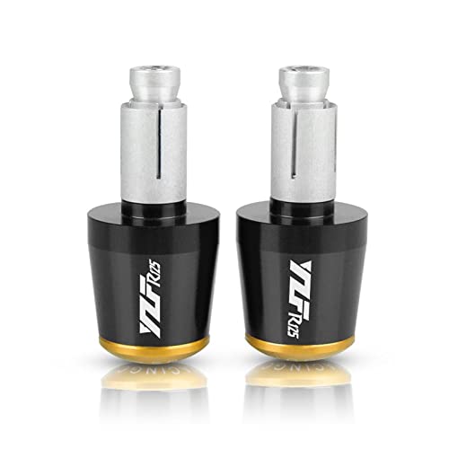Für YZFR125 YZF R125 R 125 2009 2010 2011 2012 2013 2014-2018 Motorrad Lenkerendgriffe Endhandkappe 7/8 "22mm(Black-Gold) von WestCH