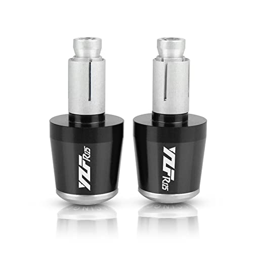 Für YZFR125 YZF R125 R 125 2009 2010 2011 2012 2013 2014-2018 Motorrad Lenkerendgriffe Endhandkappe 7/8 "22mm(Black- Silver) von WestCH