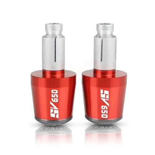 Griff Bar End Für Suzuki SV650 2013-2022 2021 SV 650 2020 2019 2018 2017 2016 2015 Motorrad Lenker Griffe Stecker Kappen Slider(Red-Gray) von WestCH