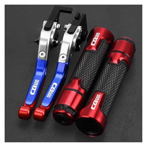 Kupplung CB 500X 500F Für CB500 F CB500X 2022 Motorrad Verstellbare, Klappbare Bremskupplungshebel, 22 Mm Lenkergriff, CB 500 F/X Bremsgriff(Silver Blue Red) von WestCH
