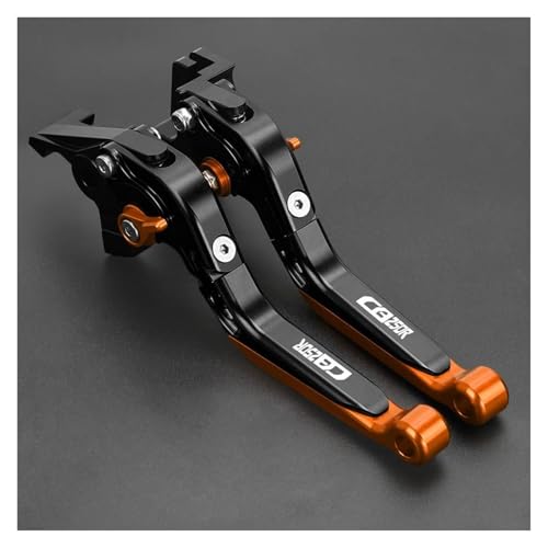 Kupplung CNC-gefräste Brems- Und Kupplungshebel Für CB250R (2017–2019), Verstellbar, Klappbar, Ausziehbar Bremsgriff(Black Orange) von WestCH