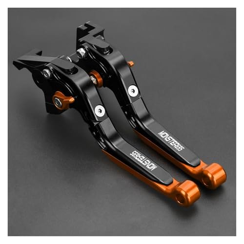 Kupplung Für Ducati 695 MONSTER 2007–2008: Verstellbare, Ausziehbare Brems- Und Kupplungshebel, Lenkergriffe, CNC-Zubehör Bremsgriff(Black Orange) von WestCH