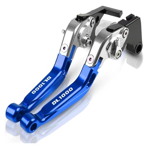 Kupplung Für Suzuki DL 1000 DL1000 VSTROM 2002–2019 2018 2017 2016 2015 CNC-verstellbare Motorrad-Bremskupplungshebel Bremsgriff(Silver blue) von WestCH