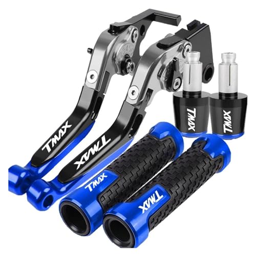 Kupplung Für T-MAX TMAX 530 500 TMAX530 2001 2002 2003 2004 2005 2006 2007 CNC-Motorrad-Bremskupplungshebel Mit Lenkerenden Bremsgriff(Gray Black Blue) von WestCH