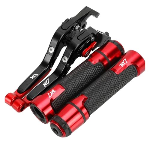 Kupplung Für YZFR7 YZF-R7 2022 2023: Verstellbare, Klappbare Brems- Und Kupplungshebel, Lenkergriffe Und Endstücke, YZF R7 Motorradzubehör Bremsgriff(Black Red) von WestCH