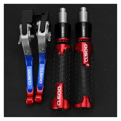 Kupplung Motorradteile Für CL500 CL 500 (2023–2024), Klappbare, Verstellbare Brems- Und Kupplungshebel, Lenkergriffe, Zubehör Bremsgriff(Silver Blue Red) von WestCH