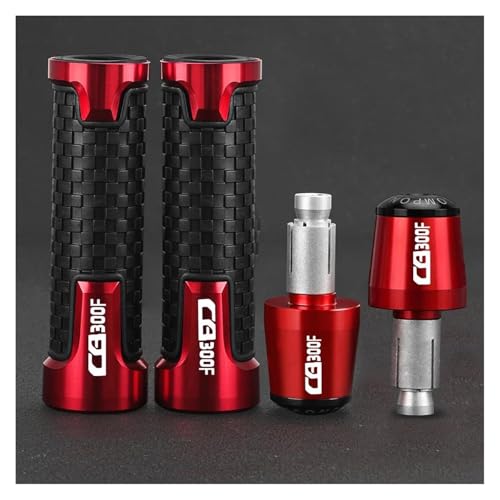 Motorrad Griff 2023 2024 Motorrad 7/8" 22MM Lenkergriffe Lenkerkappen Endstopfen FÜR CB300F CB 300 F 2019 2020 2021 2022 CB300 F Motorrad-Lenkergriffe(Red Red) von WestCH