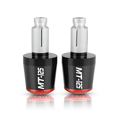 Motorrad Griff Bar Ends Gewicht Lenker Griffe Kappen Anti Vibration Silder Stecker Für MT-125 MT125 2020 2021 2022 2023(Black-Red) von WestCH