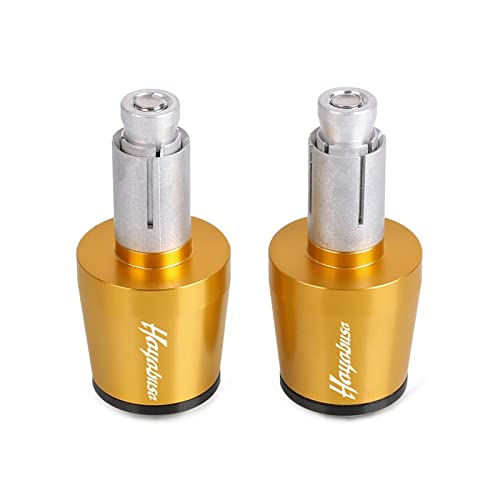 Motorrad Griff Bar Ends Gewicht Lenker Griffe Kappen Anti Vibration Silder Stecker Für Suzuki HAYABUSA 1999-2022 2021 2020 2019(Gold-black) von WestCH