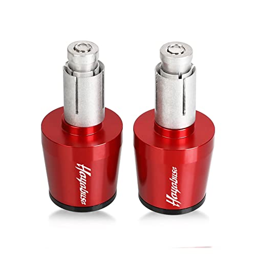 Motorrad Griff Bar Ends Gewicht Lenker Griffe Kappen Anti Vibration Silder Stecker Für Suzuki HAYABUSA 1999-2022 2021 2020 2019(Red-black) von WestCH