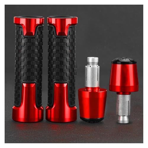 Motorrad Griff Für KAWASAKI Z1000 Z 1000 2024 2023 2022 2021 2020 2019 Motorrad 7/8'' 22MM Lenkergriffe Griffenden Stecker Schieberkappe Motorrad-Lenkergriffe(Red Red) von WestCH