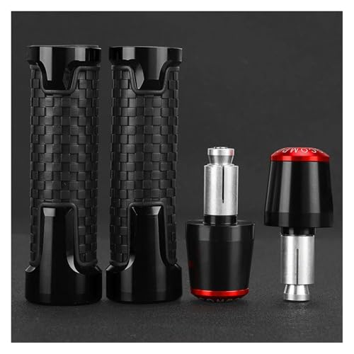 Motorrad Griff Für NC750X NC 750X NC750 X 2014-2024 2023 2022 Motorrad-Lenkergriffe Lenkergriffenden Anti-Vibrations-Silder-Stecker Motorrad-Lenkergriffe(Black Red) von WestCH