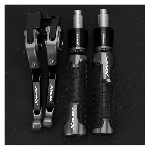 Motorrad Griff Motorrad FÜR XMAX 125/200/250/400 2023 2022 2021 2020 2019 2018 2017 CNC-verstellbare Bremskupplungshebel Lenkergriffe Motorrad-Lenkergriffe(Gray Black Gary) von WestCH