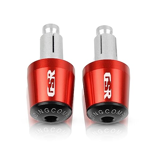 Motorrad Zubehör Für GSR CNC 22MM Lenker Griffe Griff Bar Kappe End Stecker Für Suzuki GSR 600 400 750 GSR750 GSR600 GSR400(Red -Black) von WestCH