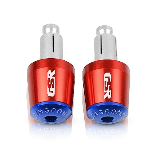Motorrad Zubehör Für GSR CNC 22MM Lenker Griffe Griff Bar Kappe End Stecker Für Suzuki GSR 600 400 750 GSR750 GSR600 GSR400(Red -Blue) von WestCH