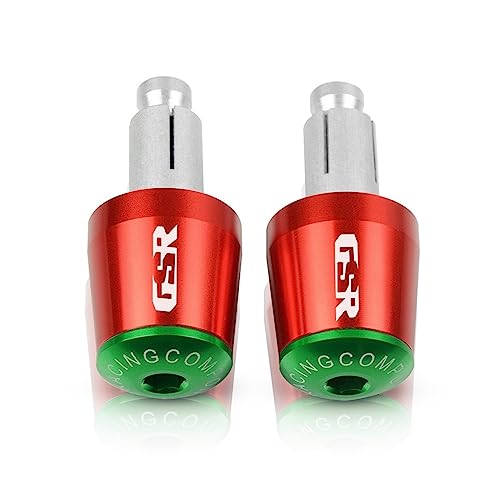 Motorrad Zubehör Für GSR CNC 22MM Lenker Griffe Griff Bar Kappe End Stecker Für Suzuki GSR 600 400 750 GSR750 GSR600 GSR400(Red -Green) von WestCH