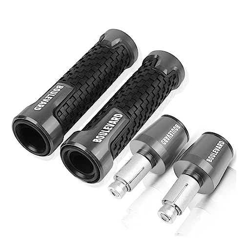 Motorräder Zubehör 7/8 "22 MM Lenker Handgriffe Griff Bar End Kappe Stecker FÜR Suzuki BOULEVARD C90 S50 S83 2005 2006 2007(Grey) von WestCH