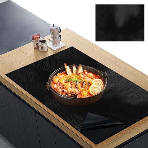 WestCH 53x61cm Induktionskochfeld Schutzmatte Große Induktionsschutzmatte Silikon Induktion Schutzmatte Induction Cooker Silikonmatte HitzebestäNdiges Wärmeisolierte Pad für Induktionsherd von WestCH