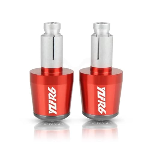YZF-R6 2005-2022 Motorrad Lenker Griffe Silder Stecker Kappen Anti Vibration Silder Stecker Für YZFR6 2021 2020 YZF R6 2019(Red-Gray) von WestCH