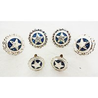 6 Teiliges Sattel Set Türkis Inlay Pico Stern Conchos Hansen Western Zahnrad Sterling Silber Overlay Pferd Tack Holzschrauben Gravierte Rosetten von WestCoastTack