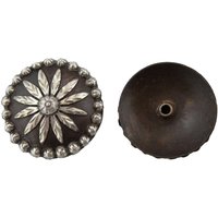 Neues Paar Hansen Western Zahnrad Chicago Screw Back Conchos Sierra Flower Brown Eisen Sterling Overlay Pferd Tack Hardware von WestCoastTack