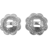 Neues Paar Jeremiah Watt Hufeisenmarke Geschlitzte Conchos Floral Western Pferd Tack Hardware von WestCoastTack