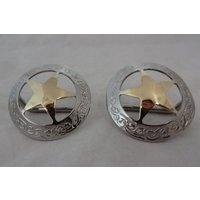 "Paar "Texas Star" Conchos Trense Loop Back Pferd Tack Headstall Schal Slide Western" von WestCoastTack