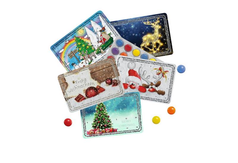 WestCraft Adventskalender Der vielleicht kleinste Adventskalender der Welt? 5er Set Kalender (Set, 5-tlg), mit leckeren bunten Schokolinsen, perfekt als Geschenk z.B. Wichteln von WestCraft