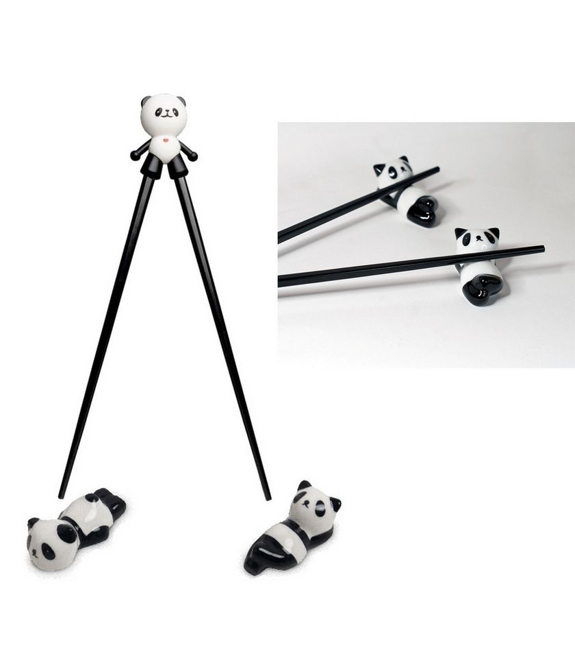 WestCraft Essstäbchen ESS-Stäbchen-Set für Kinder - süßer Panda als Halter + Keramik-Ablagen, für Anfänger, Stäbchen auswechselbar - Lucky Panda WestCraft Essstäbchen ESS-Stäbchen-Set für Kinder - süßer Panda als Halter + Keramik-Ablagen, für Anfänger, Stäbchen auswechselbar - Lucky Panda von WestCraft