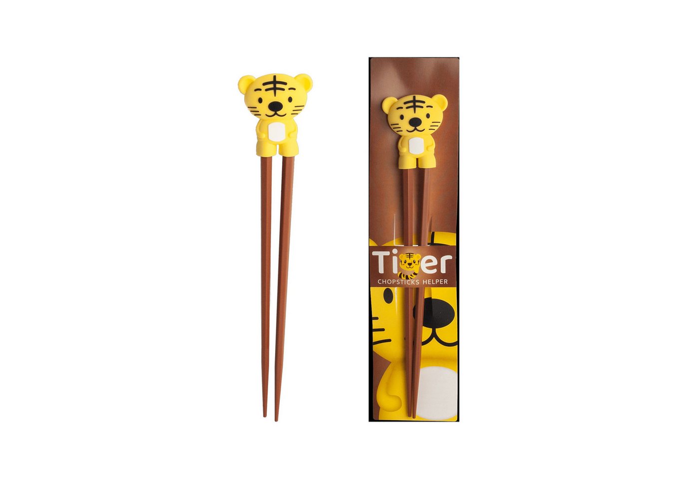 WestCraft Essstäbchen ESS-Stäbchen für Kinder 22 cm - süßer Tiger als Halterung für Anfänger, für Anfänger, Stäbchen auswechselbar - Tiger WestCraft Essstäbchen ESS-Stäbchen für Kinder 22 cm - süßer Tiger als Halterung für Anfänger, für Anfänger, Stäbchen auswechselbar - Tiger von WestCraft