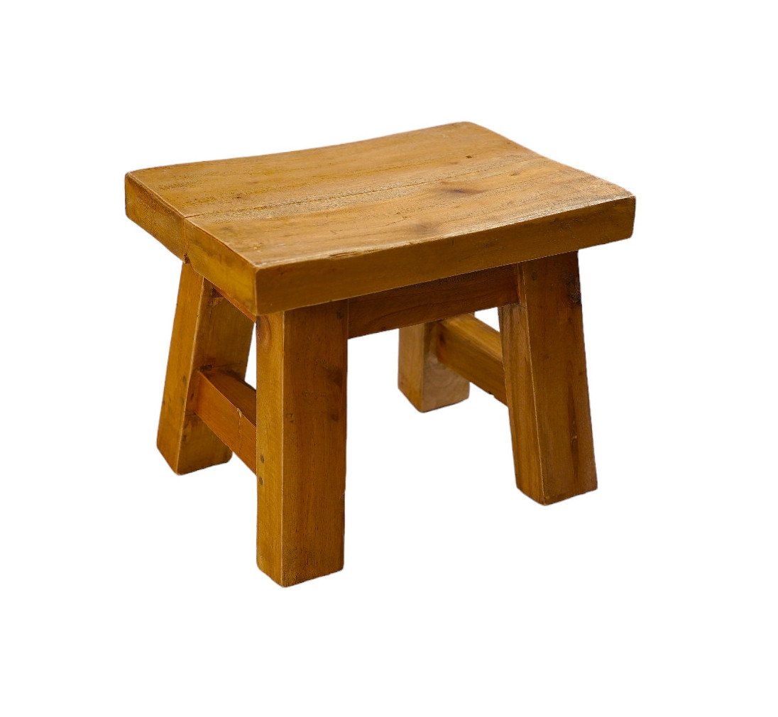 WestCraft Fußhocker Holzhocker rustikal kleiner Schemel Kinderhocker Mango-Holz (30x20x20) (1 St), natürlich, einzigartig nachhaltiges Design von WestCraft