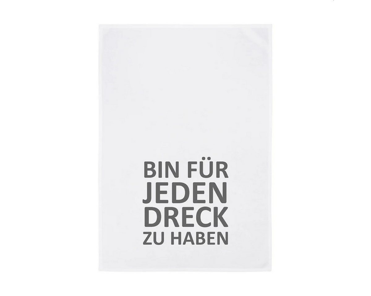 WestCraft Geschirrtuch Spruch Geschirr-Tuch Küchen-Tuch - Geschirr Handtuch 50 x 70 cm HW056A, (1-tlg), Bin für jeden Dreck zu haben von WestCraft