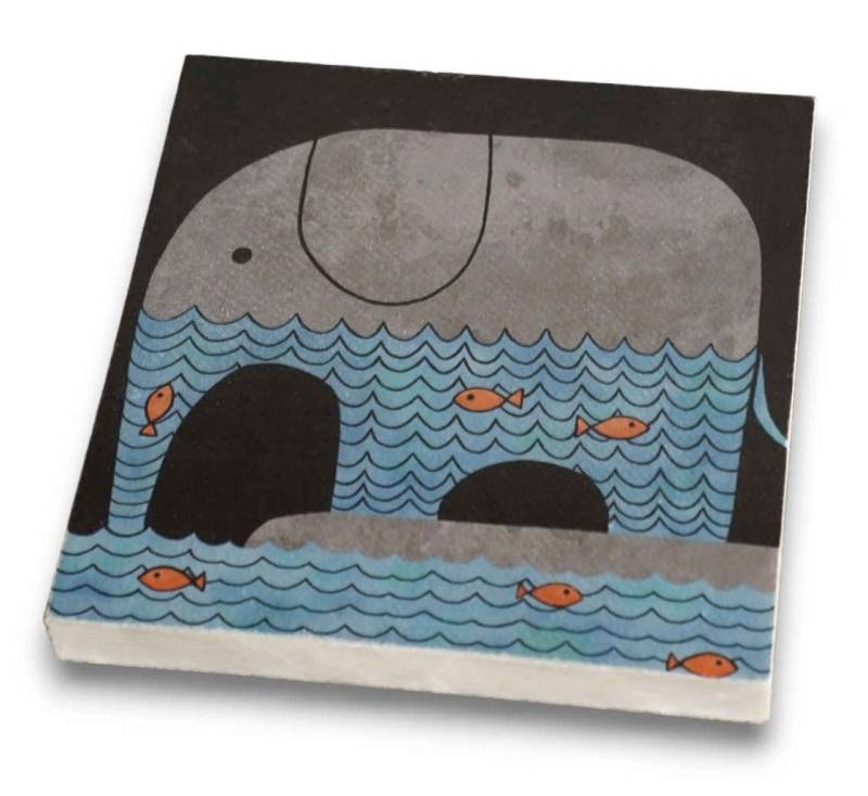 WestCraft Glasuntersetzer Untersetzer aus ECHTEM MAMOR für Glas Tasse, Fishy Elephant - 411, 1-tlg., Echte Handarbeit von WestCraft