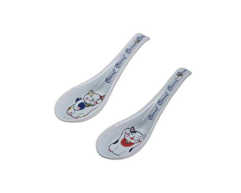 WestCraft Reislöffel Maneki Neko Suppen-Löffel 2er-Set – Kawaii Glückskatze Japan blau rot, Japanisches Design, hochwertiges Porzellan – für Suppe, Reis & Ramen WestCraft Reislöffel Maneki Neko Suppen-Löffel 2er-Set – Kawaii Glückskatze Japan blau rot, Japanisches Design, hochwertiges Porzellan – für Suppe, Reis & Ramen von WestCraft