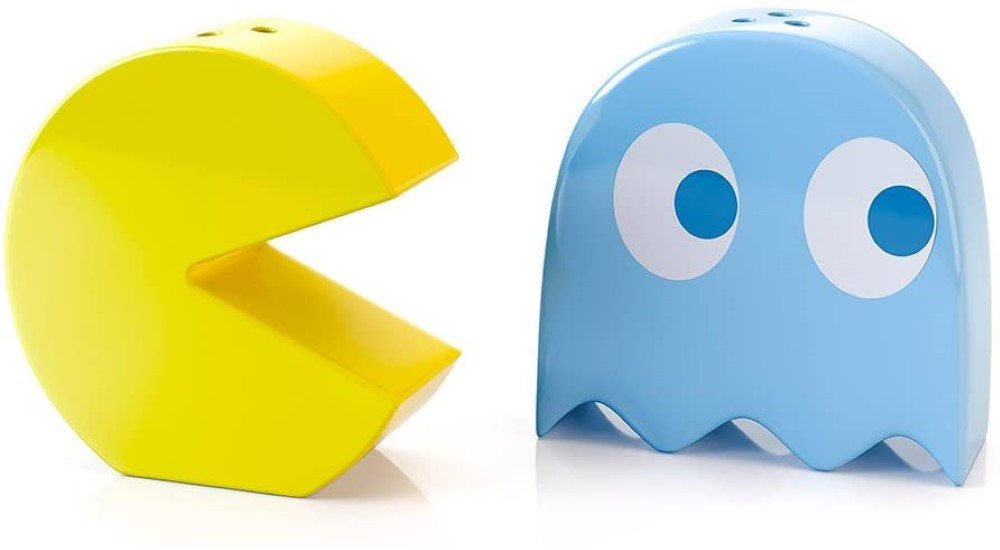 WestCraft Salz- / Pfefferstreuer PacMan nostalgischer Salzstreuer Pfefferstreuer Gespenst Inky & Pacman, (2-tlg), perfektes Boomer Geschenk, aus den 80ern von WestCraft