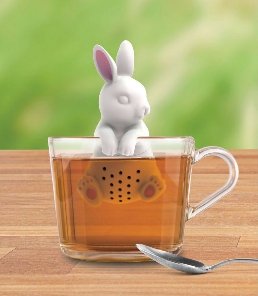 WestCraft Teesieb Cute Animal Tee-Sieb, Tee Ei, Tea Infuser, Teekugel Silikon Bunny, Silikon, (1-St), Lustige Tee-Ei-Tier-Figuren, Zur Zubereitung von 1 Tasse losen Tee von WestCraft