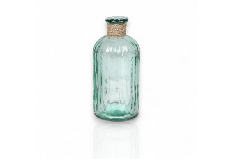 WestCraft Tischvase Flaschenvase SOPHIE aus recyceltem Glas, grün, Bottle Vase, Dekovase aus Grünglas mit Jute-Seil – in verschiedenen Größen von WestCraft
