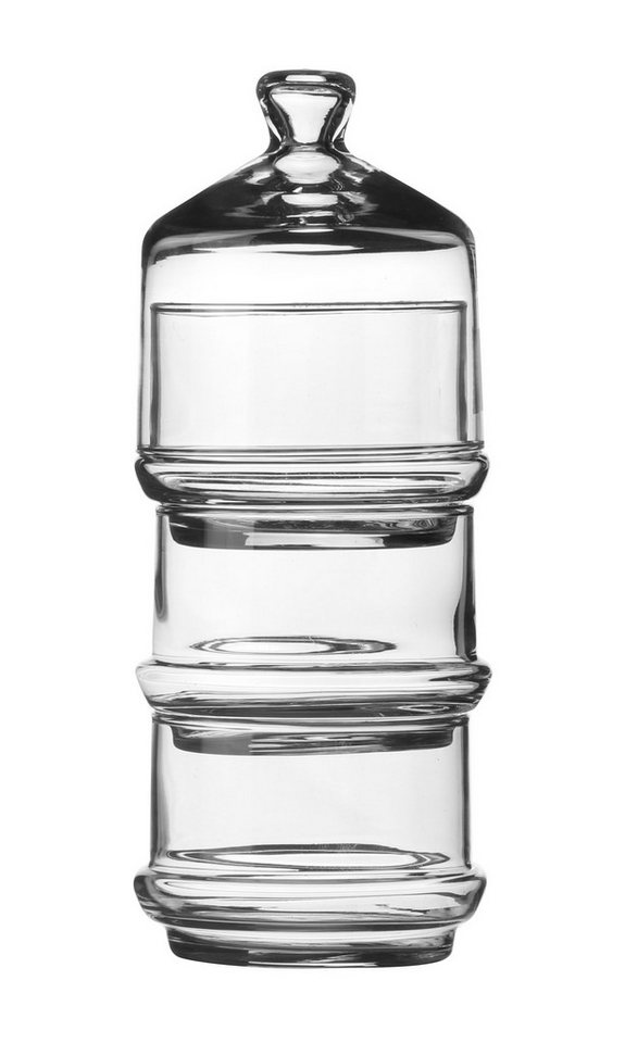 WestCraft Vorratsdose Glück im Glas - Bonboniere 3-stöckig, Bonbondose, für Süßigkeiten, Glas, (3-tlg), transparent, Bonbonglas mit Glas Deckel, Vorratsglas wie im Kiosk von WestCraft