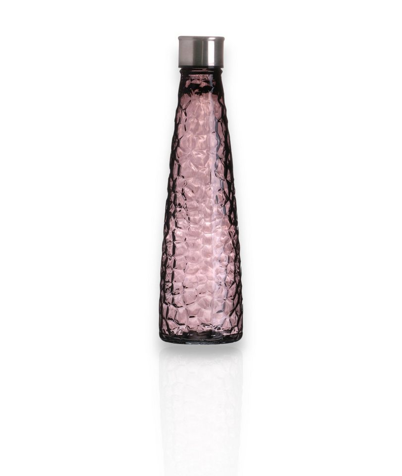 WestCraft Wasserkaraffe Vintage Glas-Wasserflasche 750ml – Diamant oder Linear – Pastellfarben, (1-tlg), Einzeln oder im Set – luftdicht, wiederverwendbar, stylisch & stilvoll von WestCraft