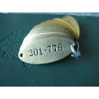 Schöne Vintage Messing Nummeriert Werkzeug Check Hardware Tag Schublade Platte Schmuck Liefern Zusammenstellung von WestEndMarket