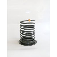 Schwarz Vintage Postmodern Federförmiger Schirmständer Spirale Korb Aufbewahrung Retro Loft Akzent Mid Century Modern Graphit West German von WestEstStudio