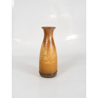 Vintage Scheurich Keramik Caramel Beige Braun Haro Tropfende Fat Lava Keramikvase Gefäß Retro Kunst West German Folk Modernist Studio von WestEstStudio
