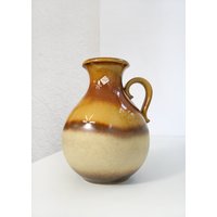 Vintage Scheurich Keramik Rund Fat Lava Bodenvase Karamell Honig Mid Century Modern Westdeutsche Kunst Retro Großer Krug Wgp von WestEstStudio