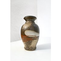 Vintage Scheurich Tropfende Fat Lava Keramik Vase Beige Rost Schokoladenbraun Taupe Mid Century Modern Retro Pottery Art Studio Small Wgp Wgc von WestEstStudio